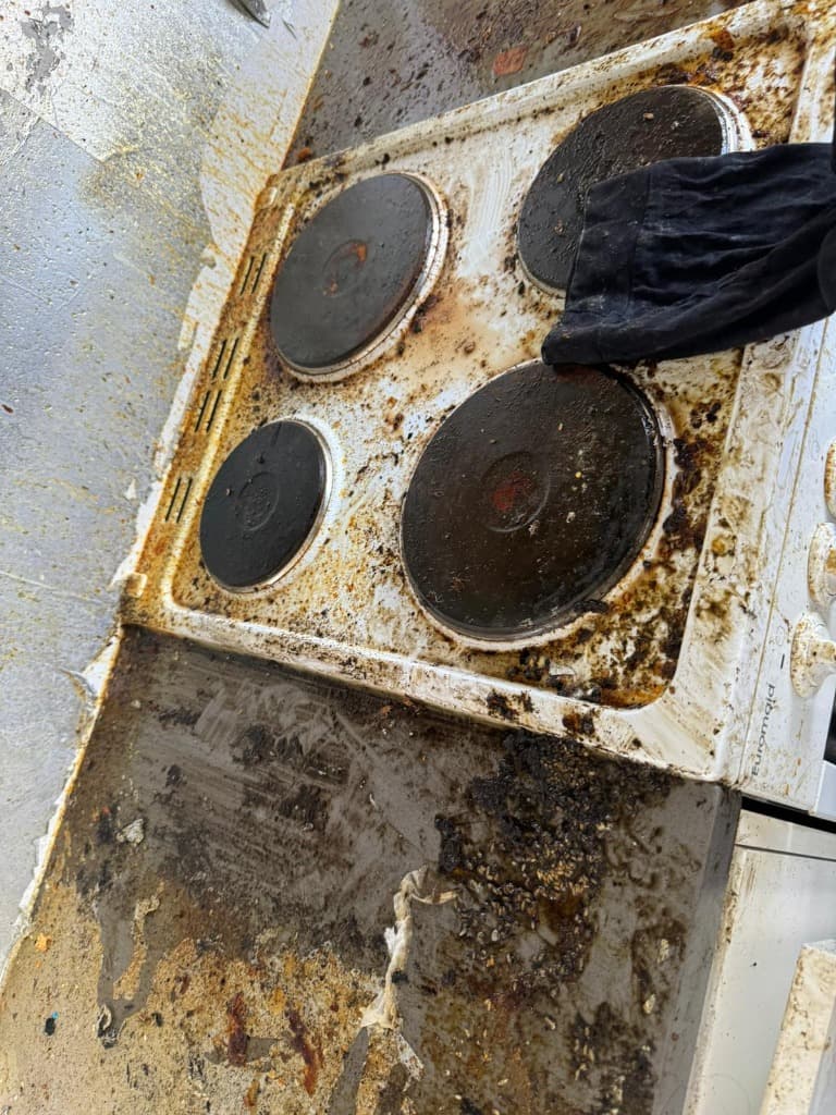 Before — kitchen needing deep clean